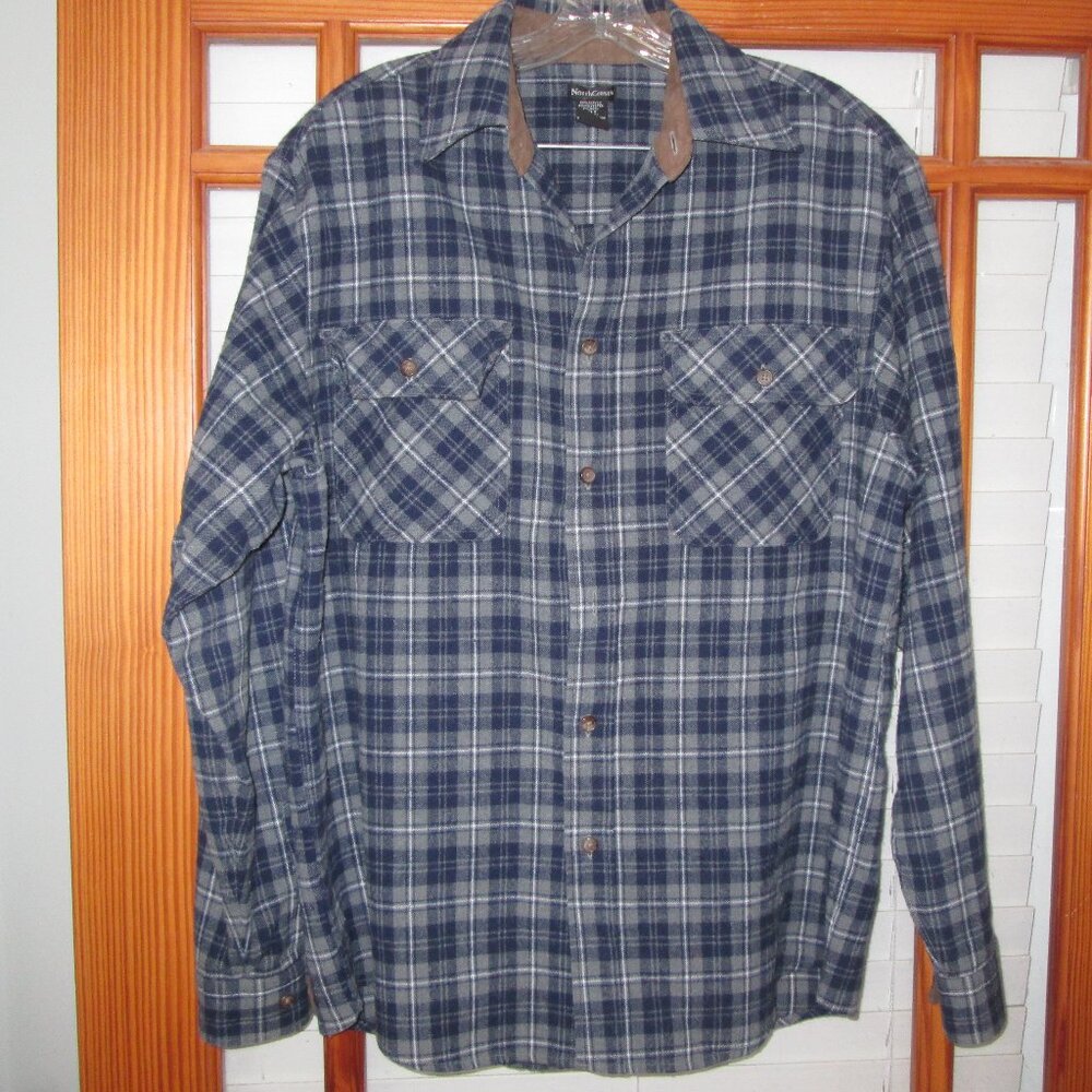 North Crest Flannel Wool Blend Shirt Plaid Men's Medium VTG